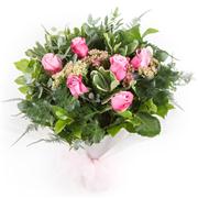 Six Quality Pink Roses