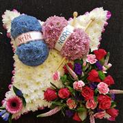 Knitting Cushion Funeral Flowers